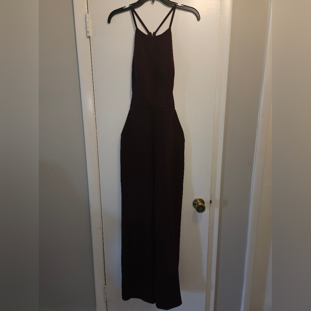 Speechless Sleek Plum Halter Jumpsuit